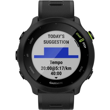 Garmin - Forerunner 55 GPS Smartwatch 42mm Fiber-Reinforced Polymer - Black