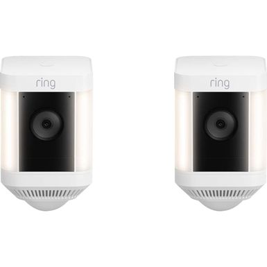 Ring - Spotlight Cam Plus 2-pack Camera Indoor/Outdoor Wireless 1080p Security Cameras - White