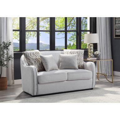 ACME Mahler Loveseat w/4 Pillows, Beige Linen