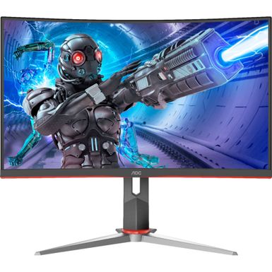 AOC - G2 Series C24G2 24" LED Curved FHD FreeSync Premium Monitor (DisplayPort, HDMI, VGA) - Black/Red