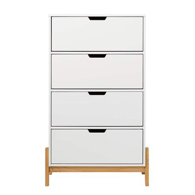 Walker Edison - Scandi Minimalist 4-Drawer Chest - White