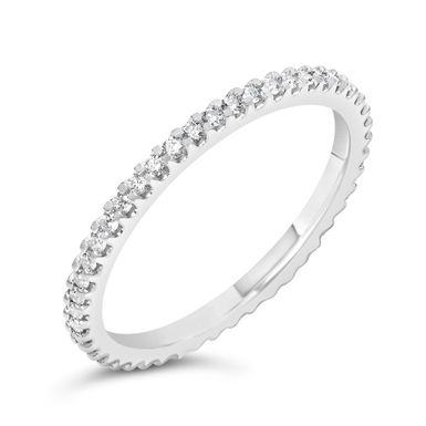 14K White Gold 1/3 Cttw Shared Prong Set Round Diamond Eternity Band Ring (G-H Color, SI1-SI2 Clarity) - Size 5