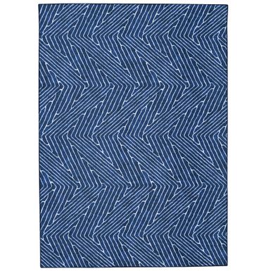 Wyome Blue And Ivory 3X5 Washable Area Rug