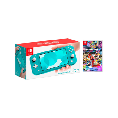 Nintendo Switch Lite Turquoise + Mario Kart 8 Deluxe Bundle