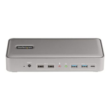 StarTech.com Dual-Laptop USB-C KVM Docking Station Dual Monitor 4K 60Hz DisplayPort DisplayLink Certified 5-Port USB Hub GbE 90W/45W Power Delivery to Two Laptops Windows/Mac - 2-Host KVM Switch Dock (129N-USBC-KVM-DOCK) - docking station - USB-C / Thunderbolt 3 / Thunderbolt 4 / USB-A - 10Mb LAN - TAA Compliant