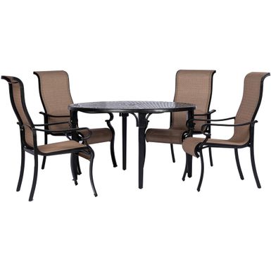 Brigantine 5pc: 4 Sling Dining Chairs and 50" Round Cast Table