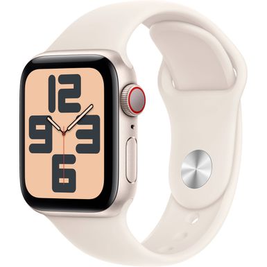 Apple Watch SE 2nd Generation (GPS+Cellular) 40mm Aluminum Case with Starlight Sport Band - M/L - Starlight - (2024)