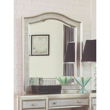 Arched Top Vanity Mirror Metallic Platinum