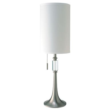 Contemporary Modern Metal Table Lamp in White/Silver