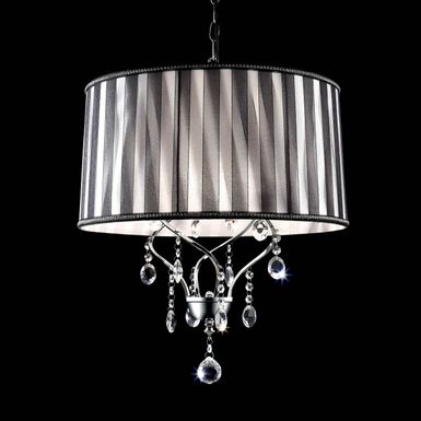 Glam Hanging Crystal Ceiling Lamp in Black/Chrome