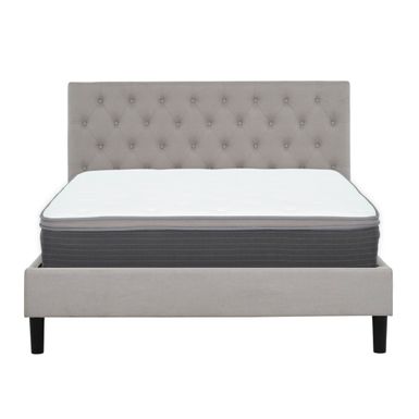 Ellie Full Tufted Platform Bed with 12 in. Pocket Spring Mattress