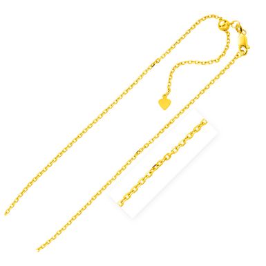 Sterling Silver Yellow Finish 1.5mm Adjustable Cable Chain (22 Inch)