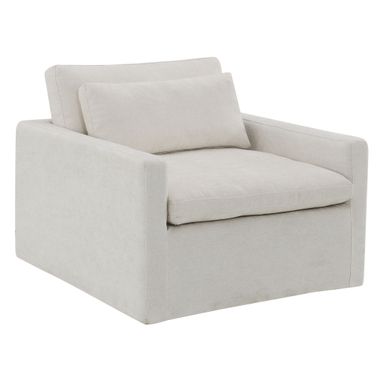 ACME Frederick Swivel Chair w/Pillow, Ivory Fabric