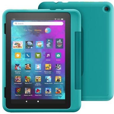 Amazon - Fire HD 8 Kids Pro Ages 6-12 (2022) 8" HD tablet with Wi-Fi 32 GB - Hello Teal