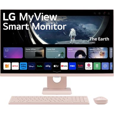 LG - MyView 27" Full HD IPS 60Hz Smart Monitor with Wireless Keyboard and Mouse (HDMI, USB-A) - Pink