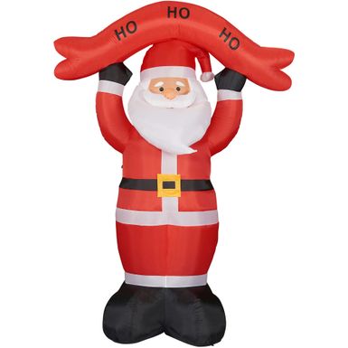 10ft Inflatable Santa holding HOHOHO Sign with Lights