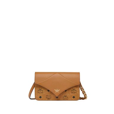 MCM Diamond Crossbody Bag In Visetos Leather Mix (Mini, Cognac)