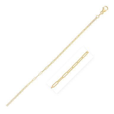 14K Yellow Gold Fine Paperclip Anklet (1.5mm) (10 Inch)