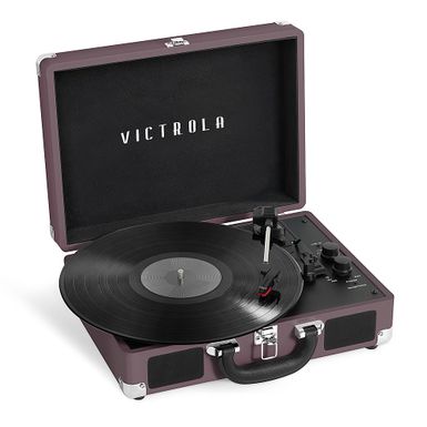 Victrola - Journey Bluetooth Suitcase Record Player with 3-speed Turntable - Magenta