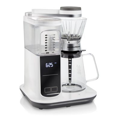 Hamilton Beach - 8 Cup Automatic or Manual Pour-Over Coffeemaker White