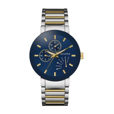 Bulova  - Mens Classic Two-Tone Watch Blue Dial