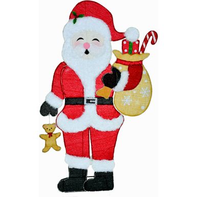 Fraser Hill Farm 5-Ft. Prelit Tinsel Santa Claus Decoration with LED Lights