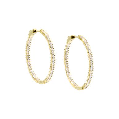 Fancy Baguette Open Hoop Earring