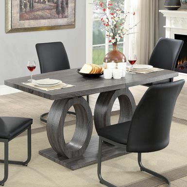 Contemporary Wood Rectangle Dining Table in Gray