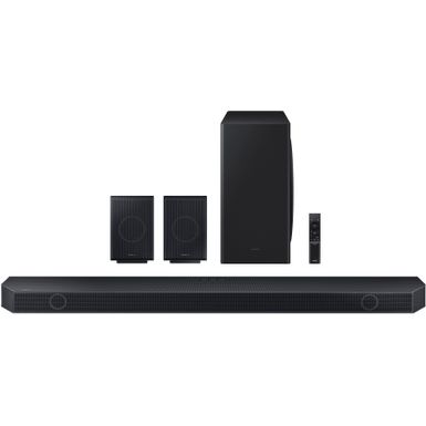 Samsung - HW-Q930D/ZA 9.1.4 Channel Q-Series Soundbar with Wireless Subwoofer and Rear Speakers, Dolby Atmos and Q-Symphony - Black