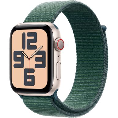 Apple Watch SE 2nd Generation (GPS+Cellular) 44mm Aluminum Case with Lake Green Sport Loop - Starlight - (2024)