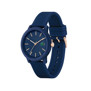 Lacoste - Mens 12.12 Gold & Navy Silicone Strap Watch Navy