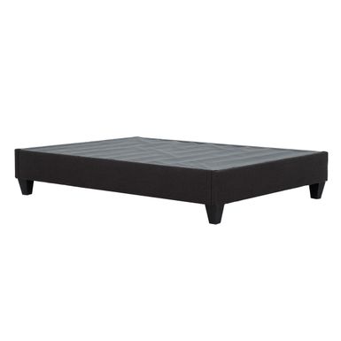 Carter King Dark Grey Upholstered Platform Bed Frame