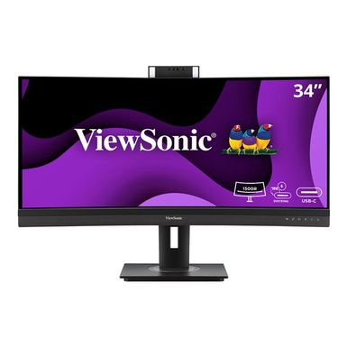 ViewSonic - VG3457CV 34" WUQHD Curved Video Conferencing Docking Monitor (USB-C) - Black