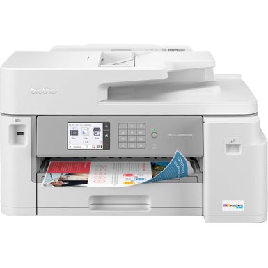 Brother - MFC-J5855DW INKvestment Tank All-in-One Inkjet Printer with up to 1-Year of Ink In-box - White/Gray