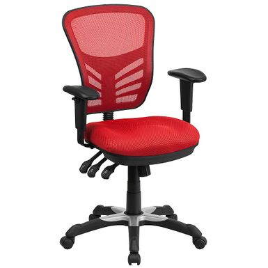 Alamont Home - Nicholas Contemporary Mesh Executive Swivel Office Chair - Red