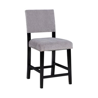 Wilbeth Counter Stool Dark Gray Velvet