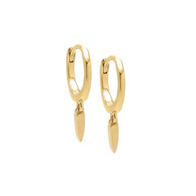 Dangling Spike Huggie Earring 14K