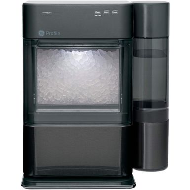 GE Profile - Opal 2.0 38-lb. Portable Ice maker with Nugget Ice Production XL 1 Gallon Side Tank and Built-in WiFi - Black Stainless Steel