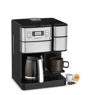 Cuisinart - Coffee Center Grind  Brew Plus 12-Cup Coffee Maker with Carafe and Single Serve Brewer - Black Stainless Steel