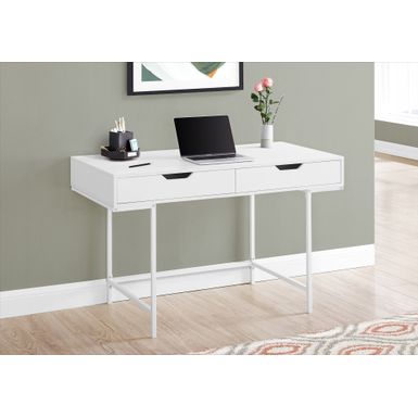 Computer Desk/ Home Office/ Laptop/ Storage Drawers/ 48"L/ Work/ Metal/ Laminate/ White/ Contemporary/ Modern