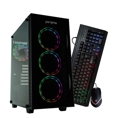 Periphio Terra Gaming PC Computer | AMD Ryzen 5 5600G | Radeon Vega 7 Graphics | 1TB Solid State (SSD) | 16GB DDR4 RAM | Windows 11 | RGB Gaming Mouse + Keyboard