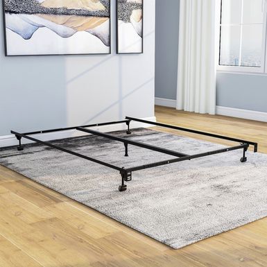 Contemporary Full/Queen Steel Adjustable Bed Frame in Black