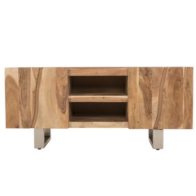 Josie 53 in. Acacia Solid Wood TV Stand with Open Shelf & Doors Fits TVs up to 60 in.