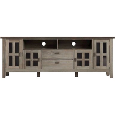 Simpli Home - Artisan SOLID WOOD 72 inch Wide Transitional TV Media Stand in Distressed Grey For TVs up to 80 inches - Distressed Gray