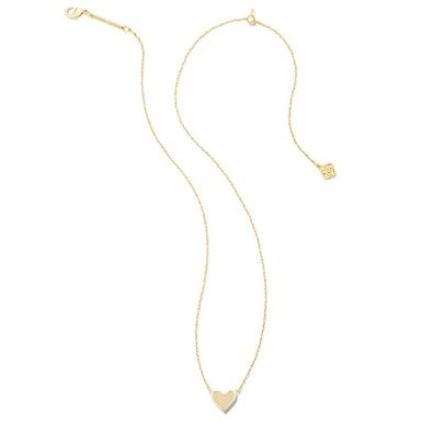 Kendra Scott Framed Ari Heart Short Pendant Necklace (Gold/Iridescent Drusy)