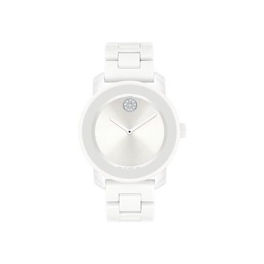 Movado - Ladies BOLD Ceramic White Stainless steel Watch Silver White Dial