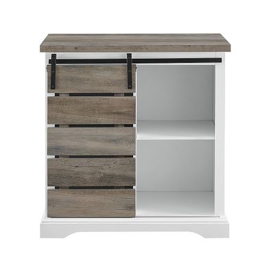 Walker Edison - Rustic TV Stand for Most TVs Up to 35 - Gray Wash/White