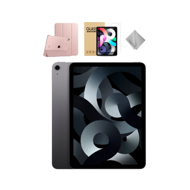 Apple - 10.9-Inch iPad Air - Latest Model - (5th Generation) with Wi-Fi - 64GB - Space Gray With Rose Gold Case Bundle