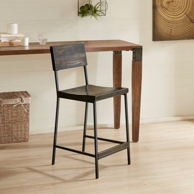 Scout 24" Black Metal. Wood Counter Stool