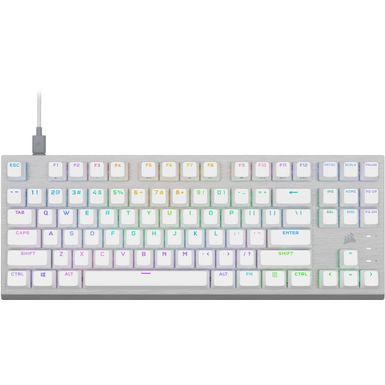 CORSAIR - K60 PRO TKL Wired Optical-Mechanical OPX Linear Switch Gaming Keyboard with per-key RGB Backlighting - White